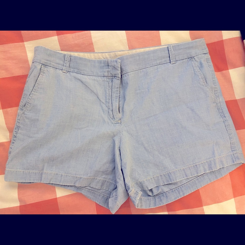 Jcrew blue Oxford 4” shorts